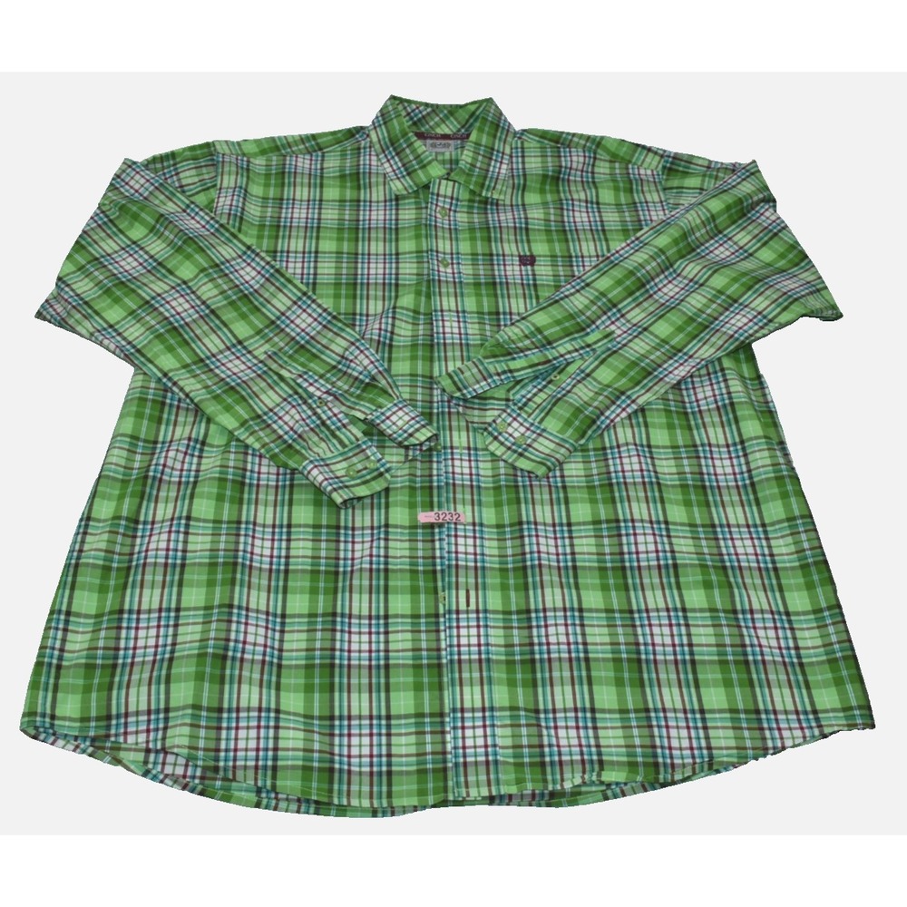 Cinch Western Men Shirt Size XL Green Plaid Button Down Long Sleeve Rodeo Casual